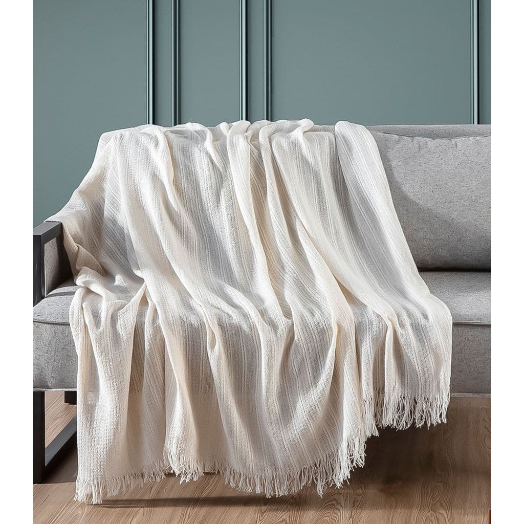 Manta Para Sofá Sevilha 170 Cm x 150 Cm Adomes Bege