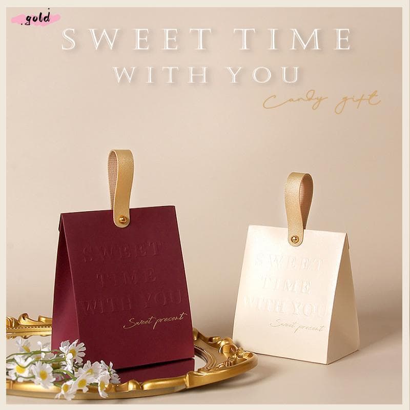 Ouro 10 Pçs Criativo Portátil Caixa De Presente High-end Casamento Doces Papel Festa Paaging Suprimentos São