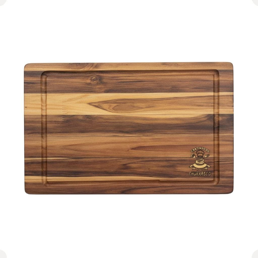Tábua Churrasco Madeira M 40x24,5cm Retangular Com Frase Gravada Corte Carnes Cozinha Rústica
