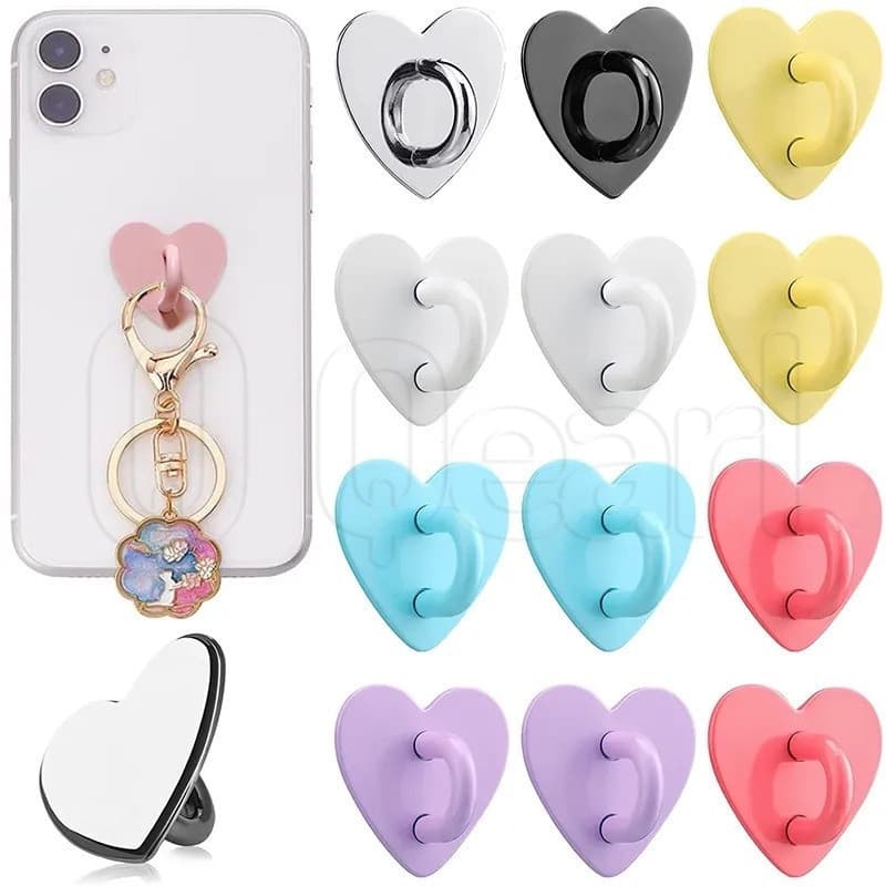 Fivela De Metal Em Forma De Coração Para Telefone Celular Anel De/Portátil Com Lisa E Auto-Adesiva