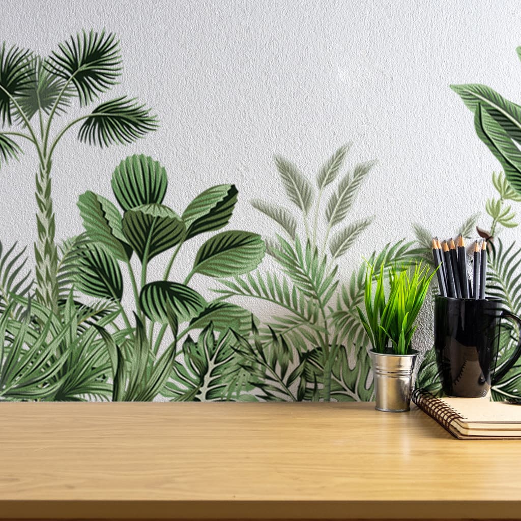 Adesivos de parede de plantas verdes de tamanho grande, adesivos de parede decorativos, adesivos de parede decorativos d