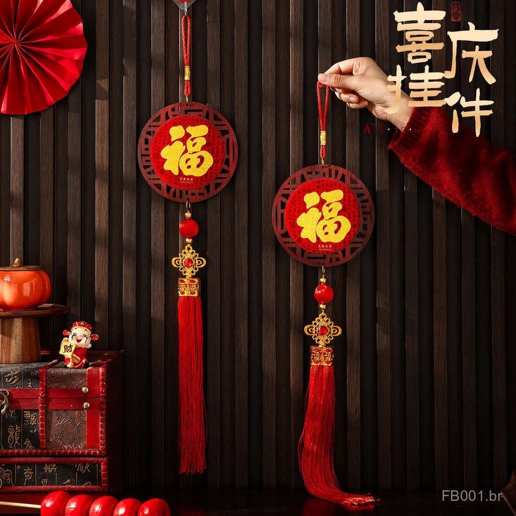 Ornamento Decorativo Redondo de Ano Novo para Sala de Estar e Entrada 2026, Decoração de Pendente de Ano Novo para Inter