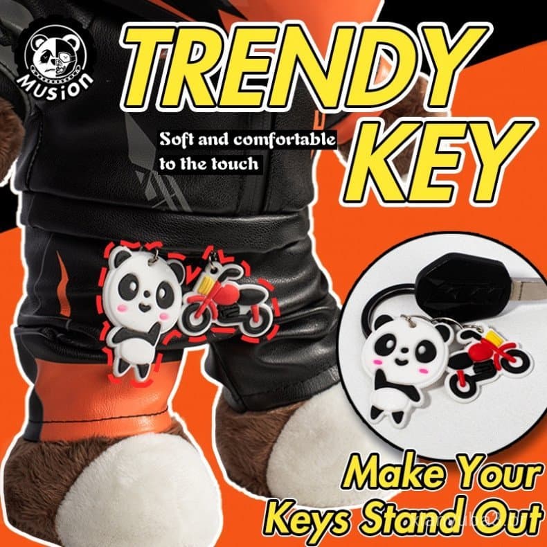 Chaveiro de Desenho Animado Musion, Chaveiro de Panda Fofo, Pingente de Chaveiro, Chaveiros de PVC UVV2