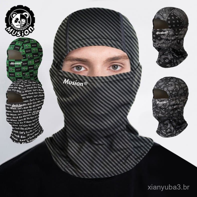 Musion Design Original Balaclava Respirável para Corrida, Capuz Protetor Solar para Pesca, Máscara Facial Completa de Se