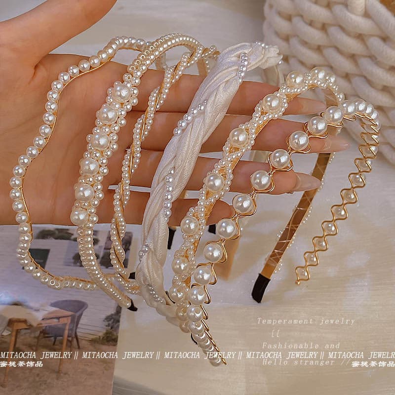 Tiara de pérolas para mulheres 2026, tiara super elegante para sair, versátil e estilosa, acessório de cabelo com coroa