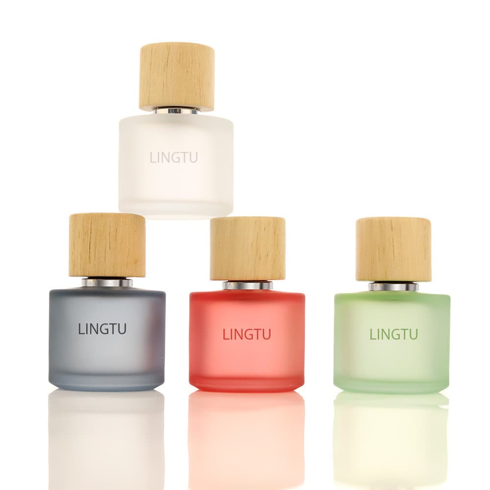 Frasco de Perfume Colorido de 50ml em Cores Morandi, Frasco Dispensador de Fragrância para Aromaterapia com Tampa de Mad