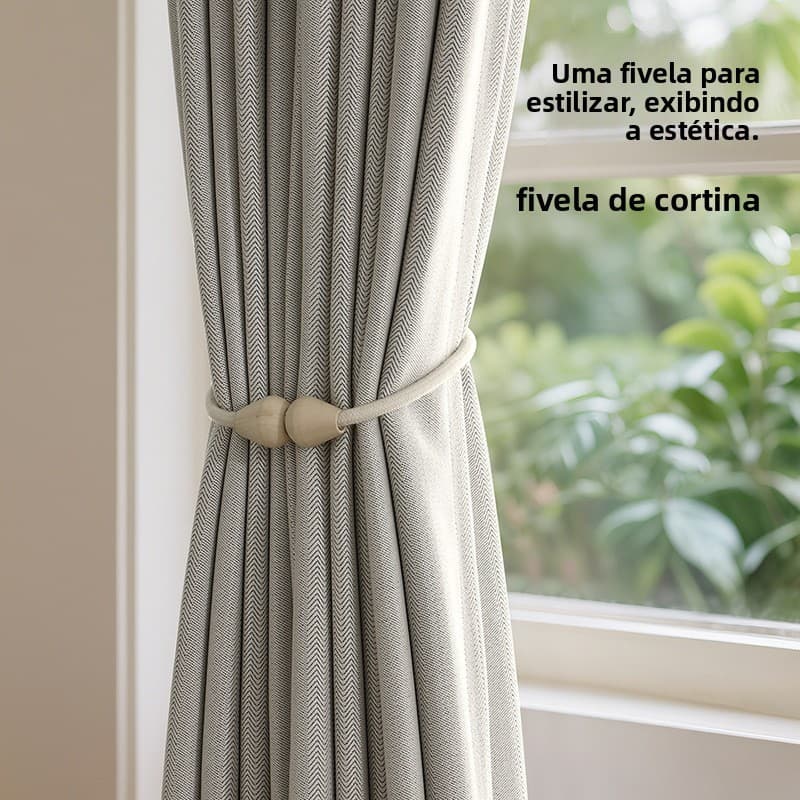 Um par de tiras de cortina sem perfuração, corda de armazenamento de cortina, corda magnética de algodão, contas de made