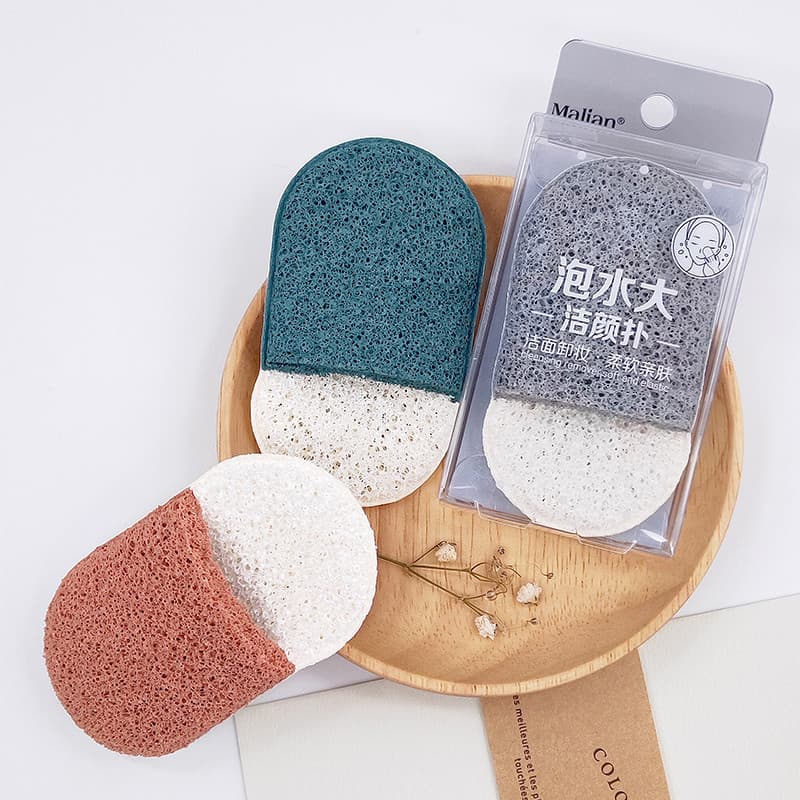 Luvas Mary Ann embebedas em água Esponja de limpeza grande Esponja de limpeza profunda Puff de limpeza Limpeza facial Re