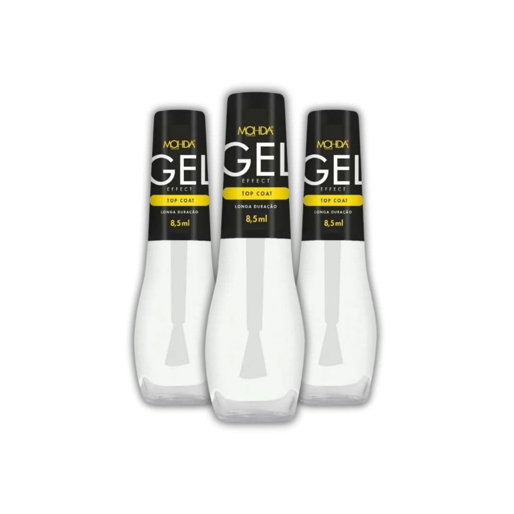 Kit 3 un - Esmalte Top Coat EFEITO GEL (Cobertura) - Mohda 8,5ml (Dura em média 10 dias)