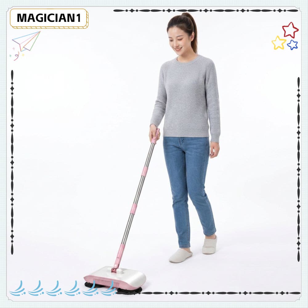 Limpeza MAGICIAN 2 Em 1 | Vassoura Manual Não Elétrica De Alta Eficiência , Compatível Com Piso Duro