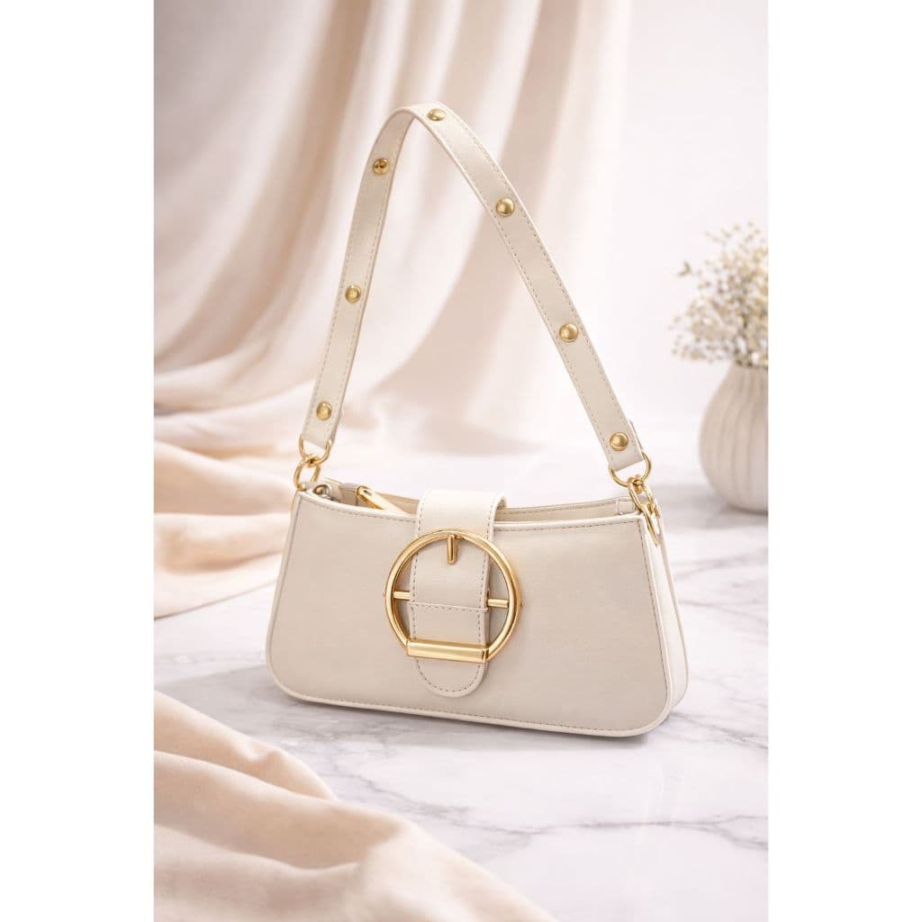 Bolsa Zoe Feminina de Ombro com Fivela Dourada