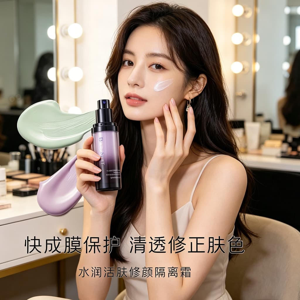 [Autêntico oficial] Azul escuro BLEUNUIT Base Creme Maquiagem Primer Hidratante Revitalizante Reparação da Pele Iluminan