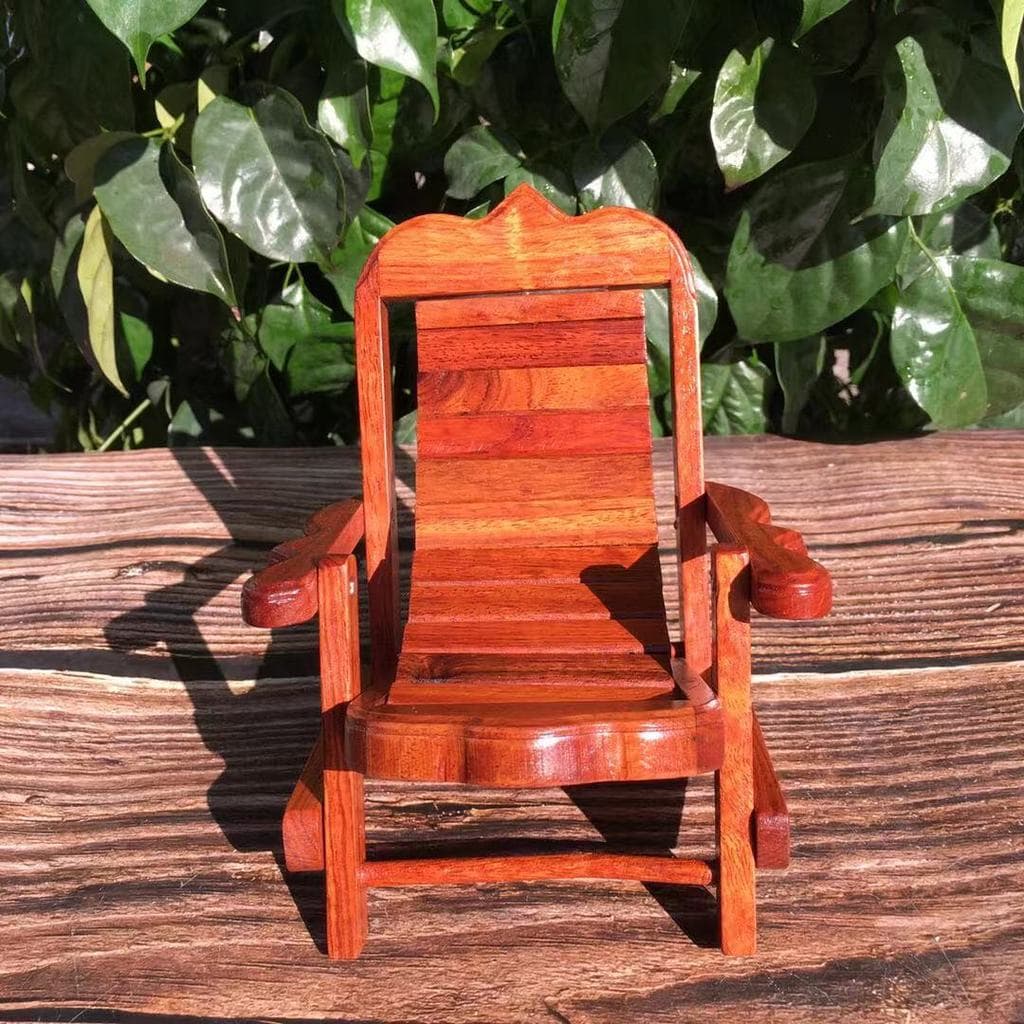 Suporte de telefone de mogno mianmar jacarandá criativo pequena cadeira suporte de telefone decoração artesanato ornamen