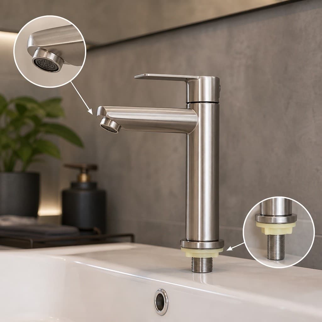 Torneira Cozinha Banheiro Pia Lavabo Bica Água Metal Misturador Lavatório Bancada Casa