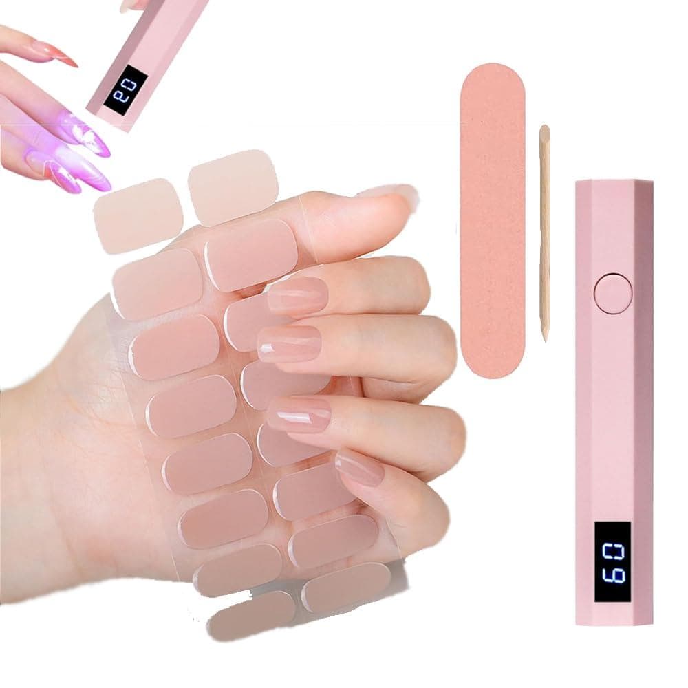 Adesivos de unhas em gel UV, adesivos de unhas em gel com luz UV, tiras de unhas em gel, kit inicial de adesivos de unha