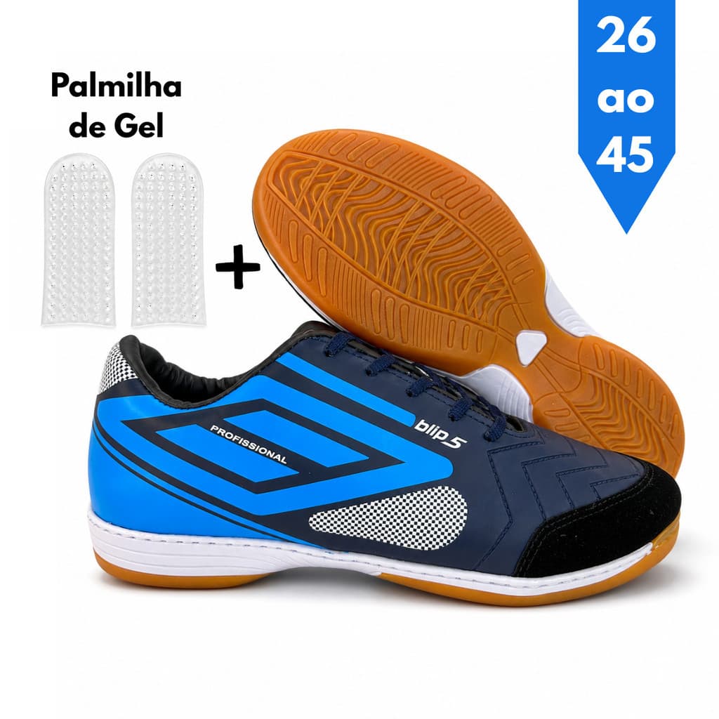 Chuteira Futsal Salão Adulto Infantil Costurada Com Palmilha de Gel Confortável Reforçada Envio Rápido