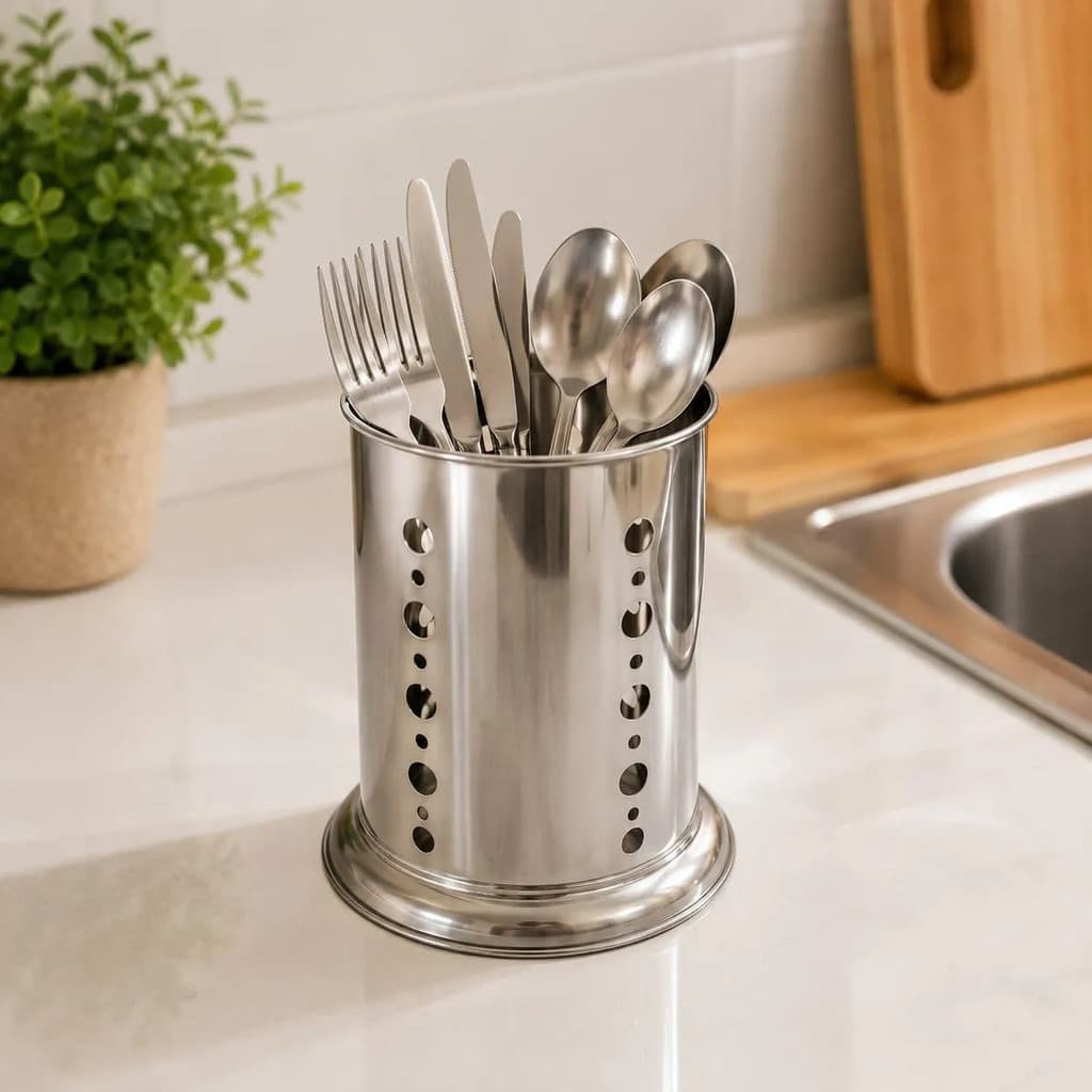 Porta Talheres Organizador de Cozinha para Pia Multiuso Escorredor Suporte para Garfos Facas Colheres Utensílios Bancada