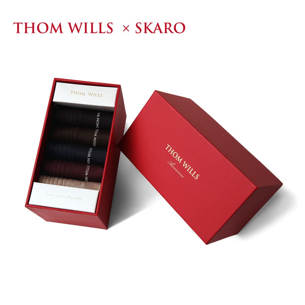 ThomWills & SKARO Joint Meias masculinas desodorante absorvente de suor tubo médio preto empresarial