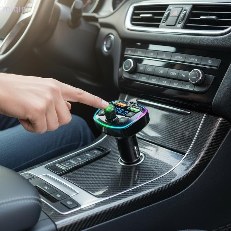(miqin31) Carregador Transmissor FM Para Carro 5.0 Confiável Com PD 18W Tipo C USB Duplo Entretenimento Contínuo Novo