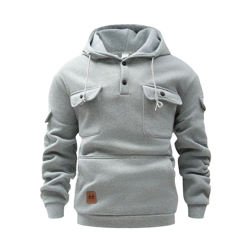 Cross-Border outono inverno americano pesado Hoodie masculino ao ar livre quente velo com capuz esportes de manga compri