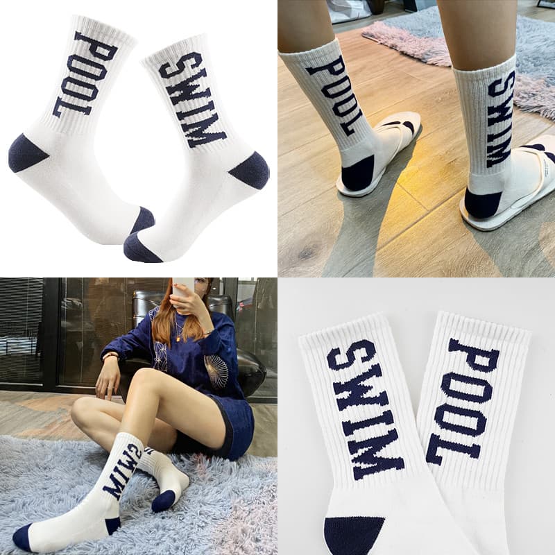 EyeController thePOOL Meias de toalha grossas japonesas Fujiwara Badminton Tênis Homens Mulheres Meias da moda