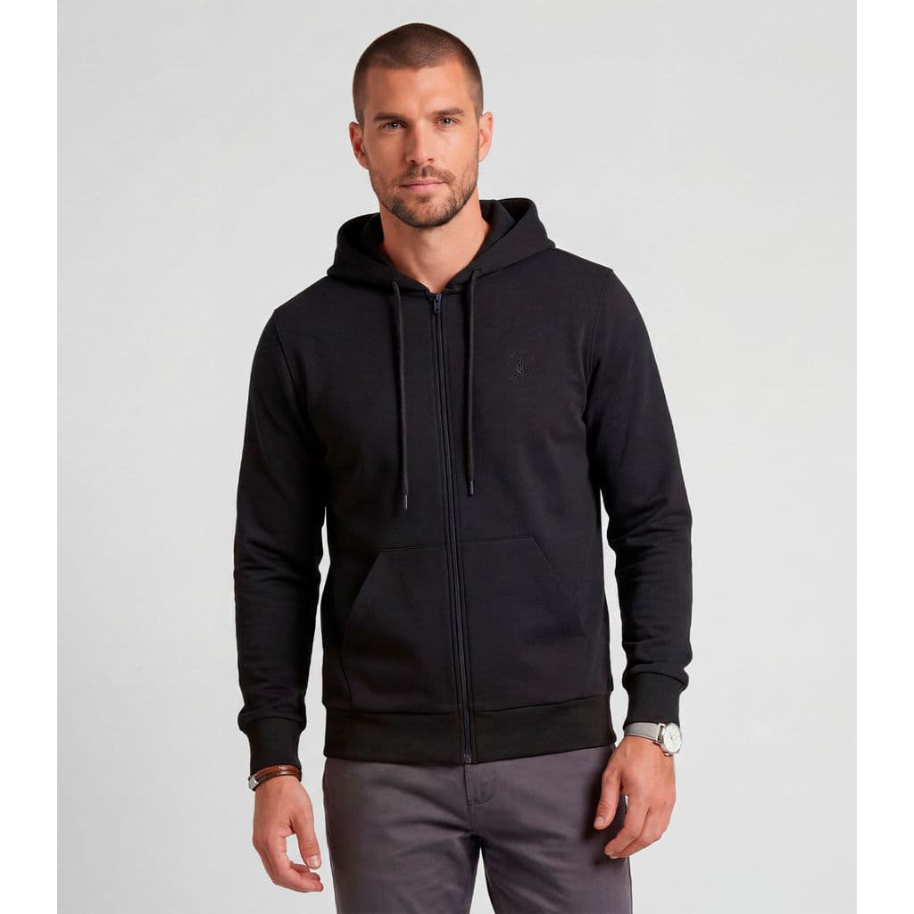 Jaqueta Masculina Moletom Felpada E Capuz Diametro Preto