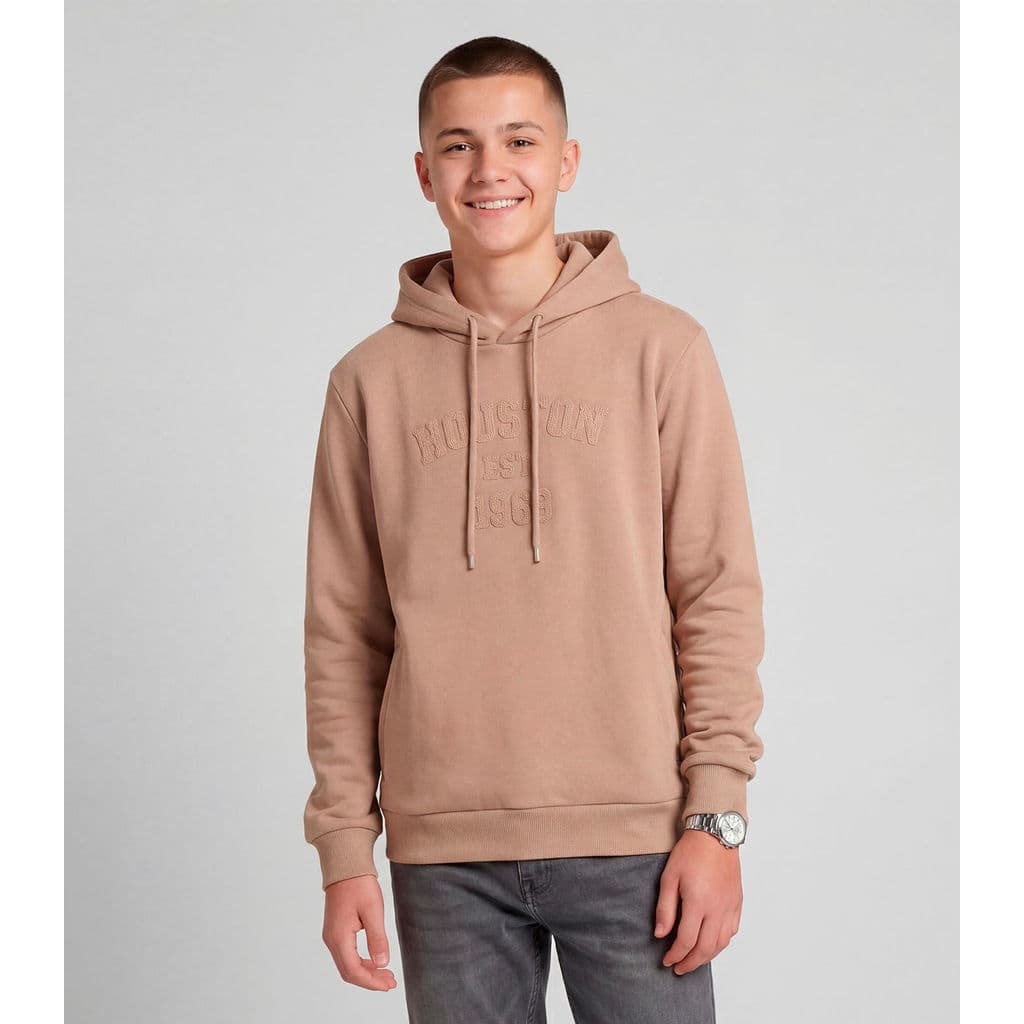 Blusão Juvenil Piquet Com Capuz E Bordado Minty Marrom