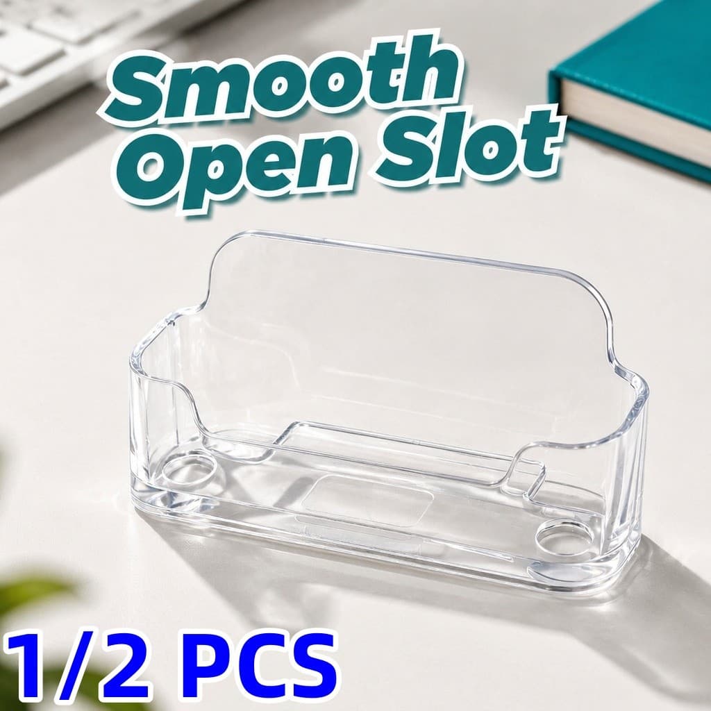 1/2 PCS Porta-Cartões De Nome Transparente Portátil Para Balcão De Mesa De Escritório E Uso Em Sala De Reuniões