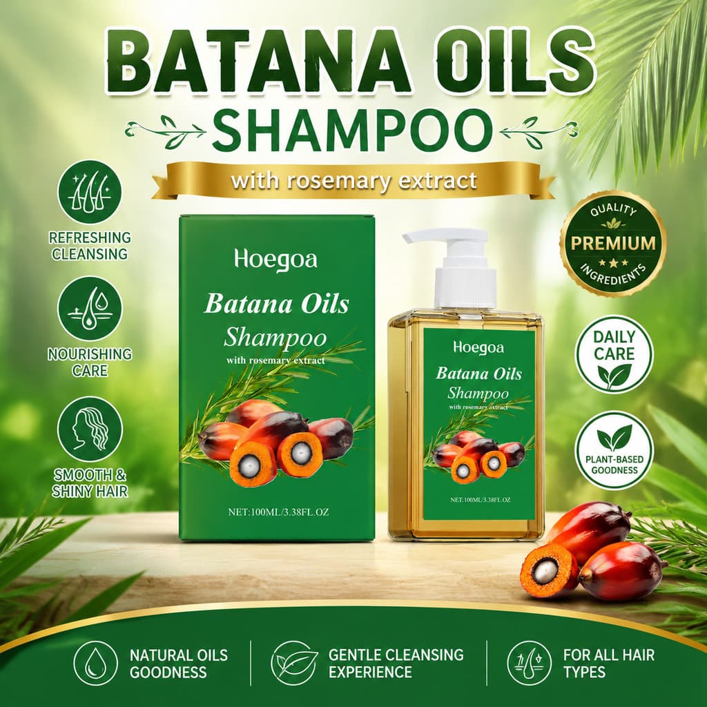 Shampoo Batana Oils 100ml Com Extrato De Alecrim – Cuidado Nutritivo , Limpeza Refrescante , Cabelos Suaves E Brilhantes