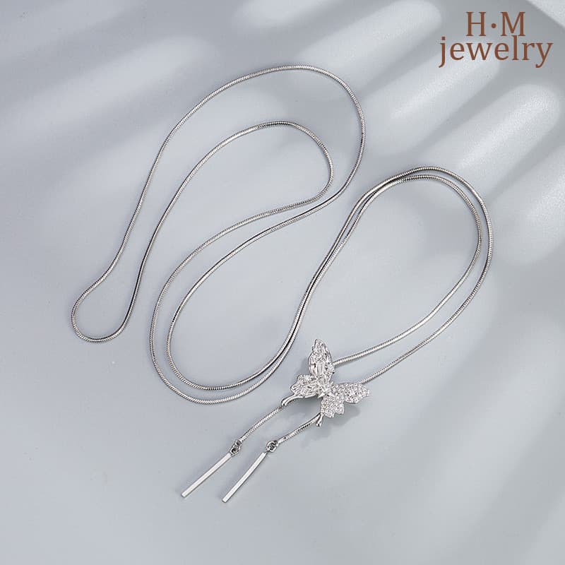 Colar Longo Com Borla De Borboleta-Versátil , Elegante E Perfeito Para Uso Diário