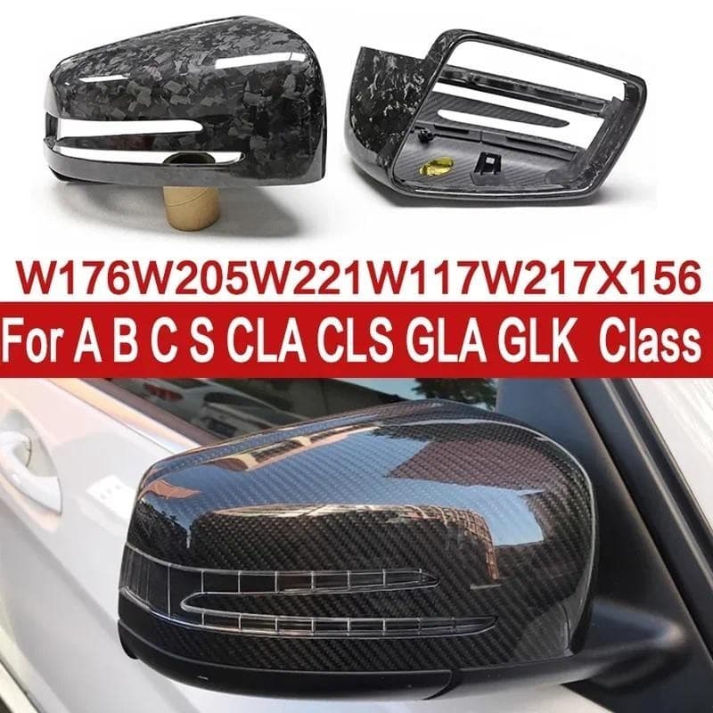 Para Mercedes Benz Ace CLA Classe W204 W212 W117 W176 Conchas Tampa Retrovisor Seco Fibra De Carbono Espelho Caso Capa C