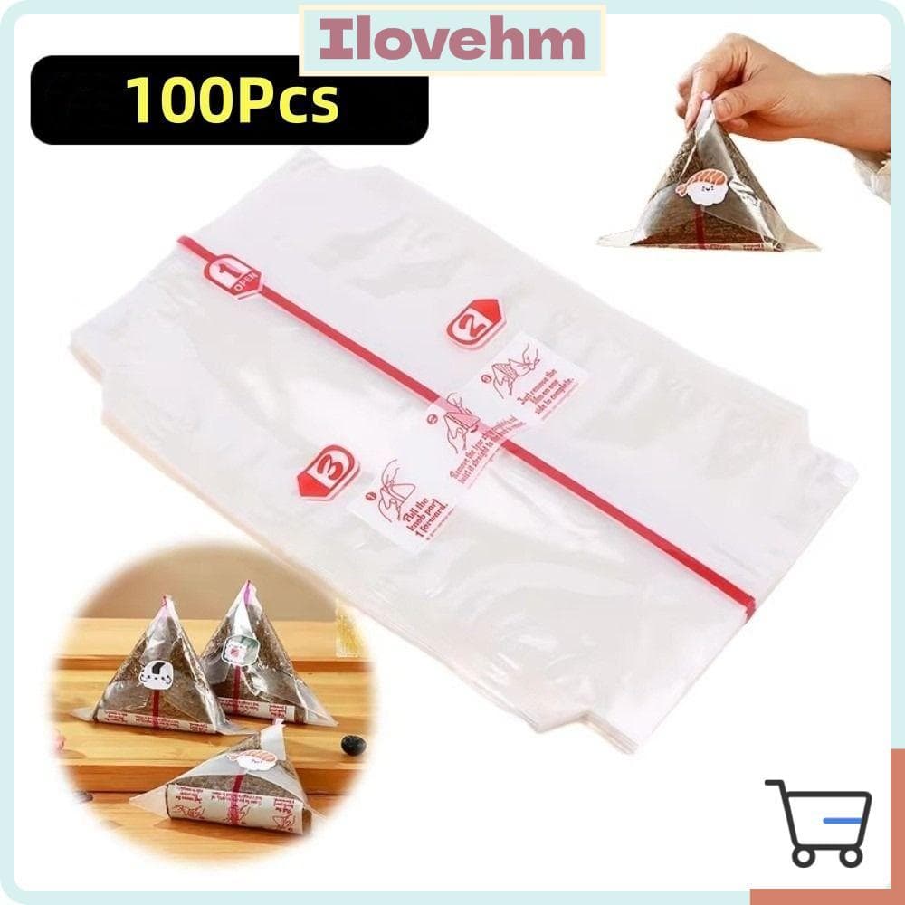 LUCKY-ILOVEHM 100 Unidades De Saco De Embalagem De Bola De Arroz Triangular , Sushi Nori Descartável PP Onigiri