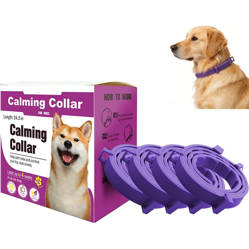 Coleira Calmante para Cães, Coleira Ajustável para Cães Pequenos, Médios e Grandes, 60 Dias de Uso, 24,5 Polegadas, Ajus