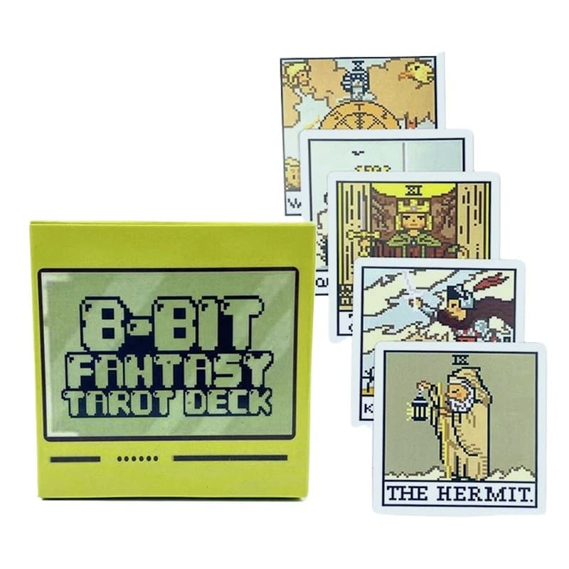 7X7cm 8 Bit Fantasy Tarot Deck Card Prophecy Divination Family Party Board Fortune Telling Game Beginners Card