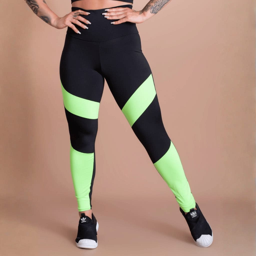 Legging fitness de cós alto com design moderno
