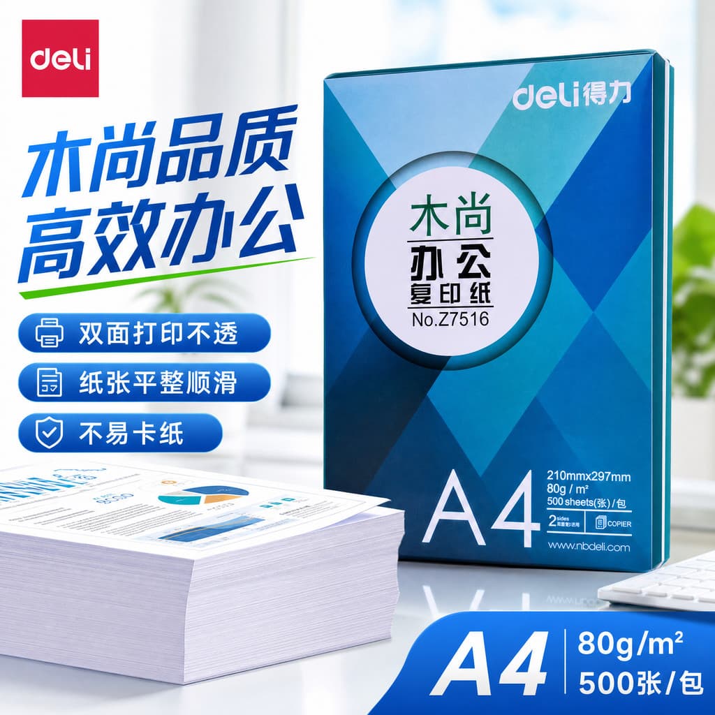 Deli Mushang a4 impressão em papel cópia 70g pacote único 500 folhas material de escritório a4 impressão papel branco ca