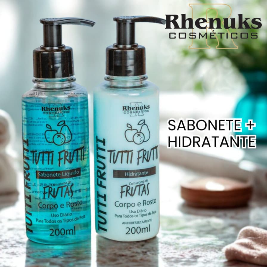 KIT Sabonete + Hidratante TUTTTI FRUTTI CORPO E ROSTO - RHENUKS