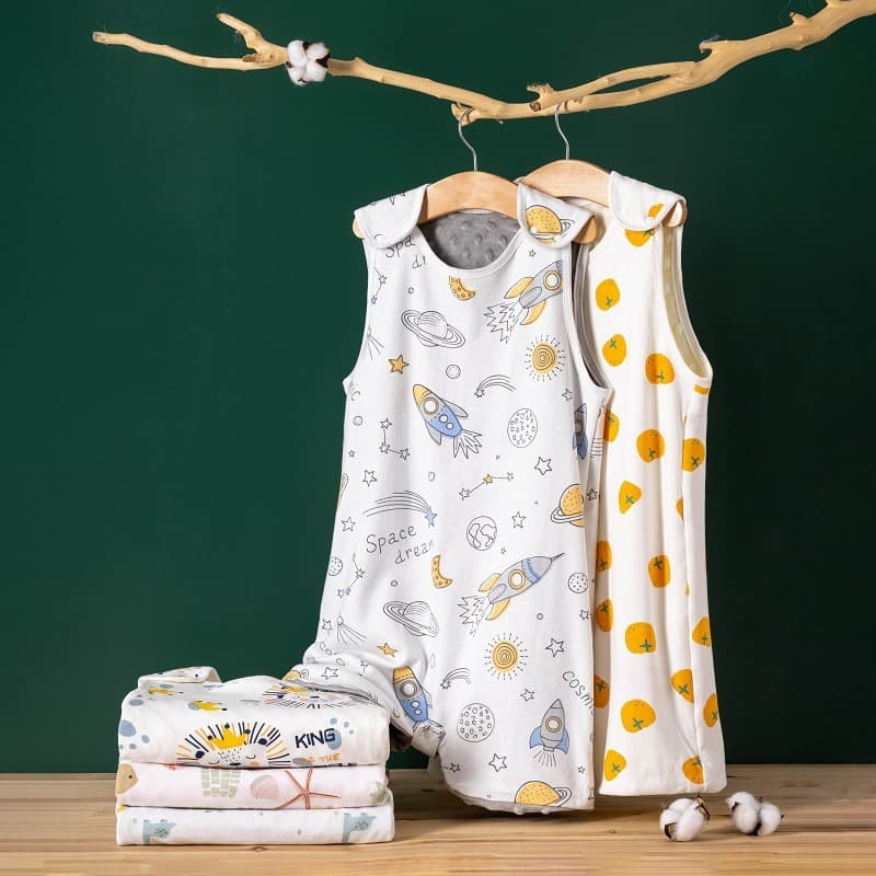 Crianças primavera outono sem mangas saco de dormir Doudou colete de veludo estilo perna dividida bolso de dormir bebê e