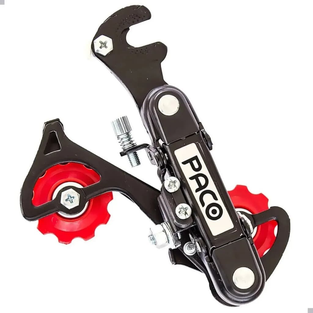 Câmbio Bicicletas Macaquinho Aço Traseiro C/ Gancheira 6V Paco Bikes Mtb Aro 24 e 26 Para 18 Marchas