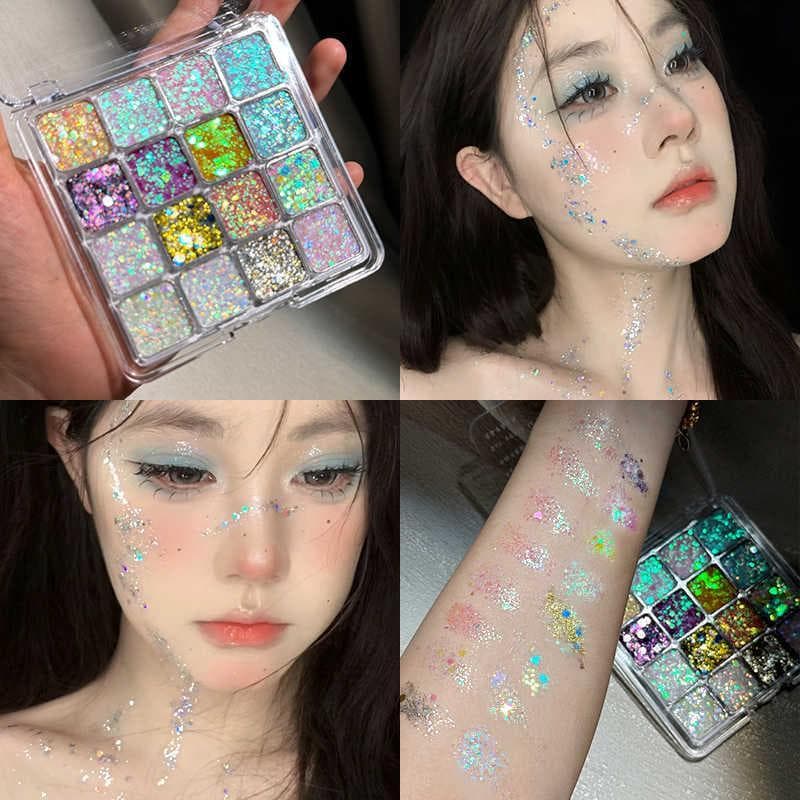 Lantejoulas para concerto de dia!16 cores Gel lantejoulas sombra desempenho glitter palco Super glitter