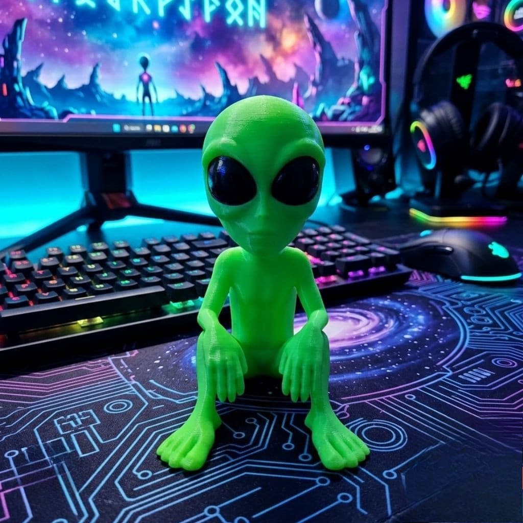 Et verde decorativo alienigena extraterrestre decoração setup gamer estante presente colecionavel