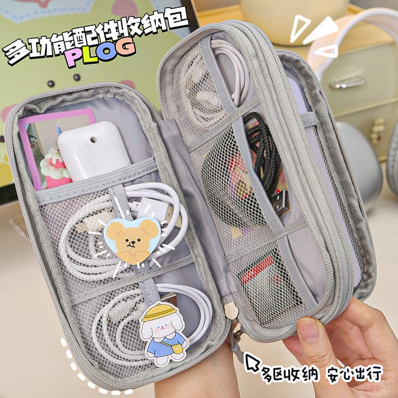 Saco de armazenamento de viagem Multi-camada de grande capacidade multifuncional cabo de dados carregamento tesouro saco