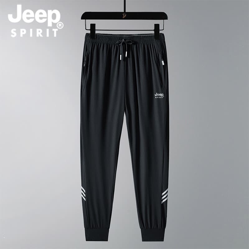 JEEP SPIRIT Verão Drape Calças de Seda Gelo Calças Stretch Homens Verão Estilo Fino Secagem Rápida Respirável Calças Mas