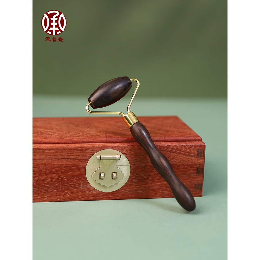 Roxo sândalo beleza facial rolo massageador acupuntura caneta tendão vara levantamento facial endurecimento da pele made