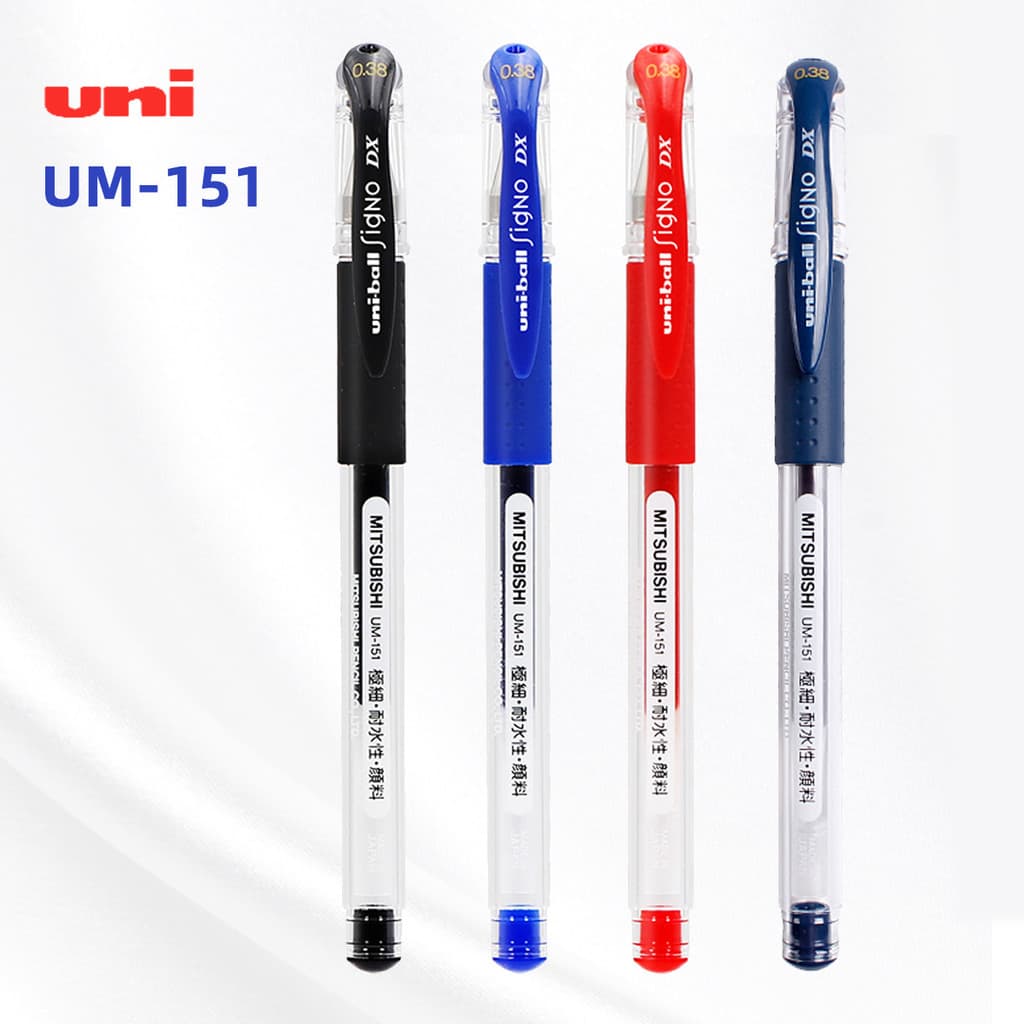 Japão Mitsubishi UM-151 Gel caneta 0.38 caneta tinteiro assinatura caneta aprendizagem papelaria escritório caneta resis