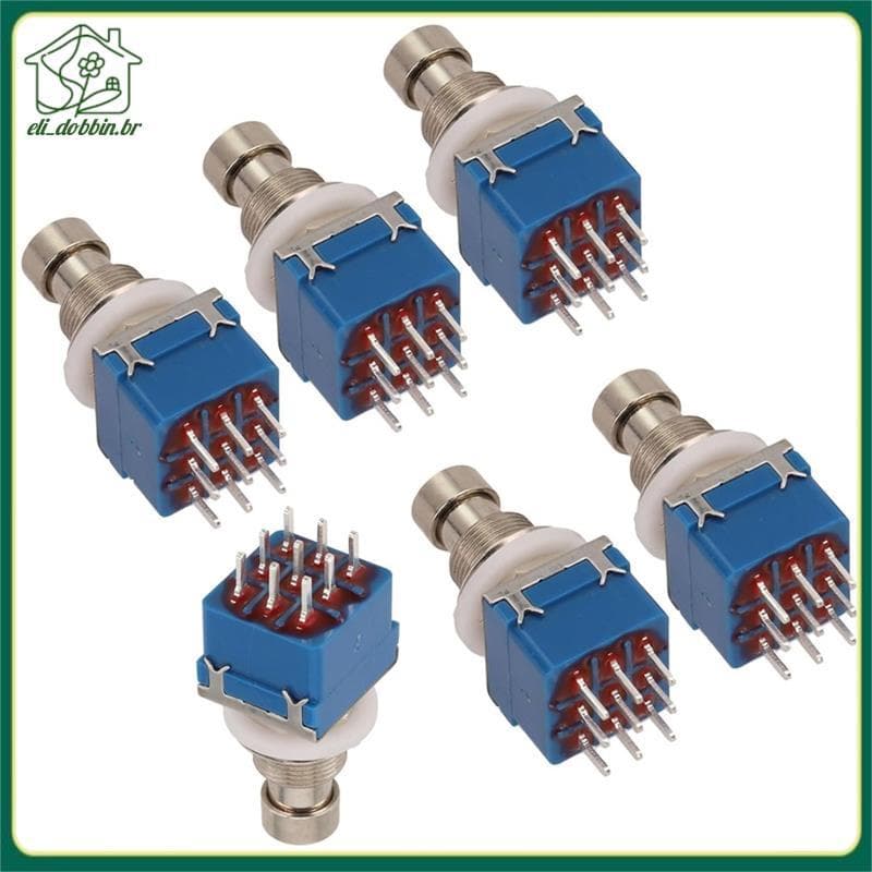 Interruptor De Pedal De Efeito De Guitarra , 6 Peças , 3PDT , Botão PCB , Travamento Liga-on , 9 Pinos , True Bypass , A