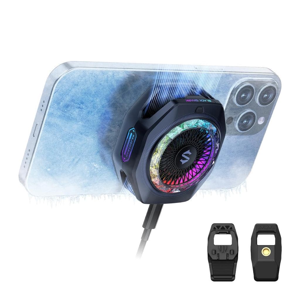 Refrigerador Magnético De Telefone Black Shark 5 Pro-18 LEDs RGB Endereçáveis , Punho Removível , Ventilador De Resfriam