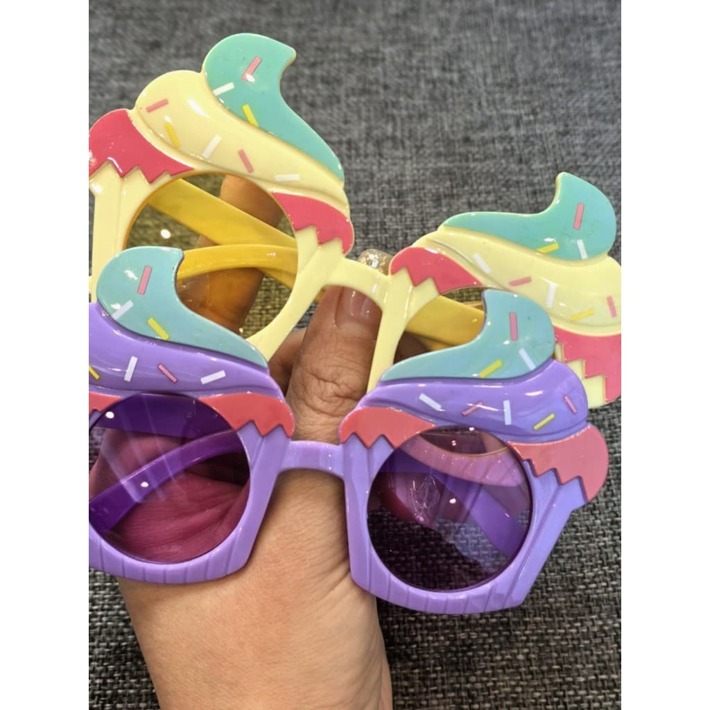 Crianças engraçado óculos de sol masculino feminino bebê Cupcake forma óculos bonito Super bonito desempenho festa atmos