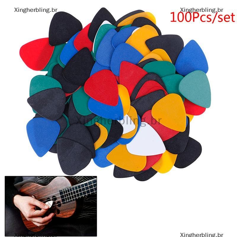 XBBR 100 Pcs Acústico Bulk Celulóide Elétrico Colorido Suave Guitarra Pi Plectrum Quente