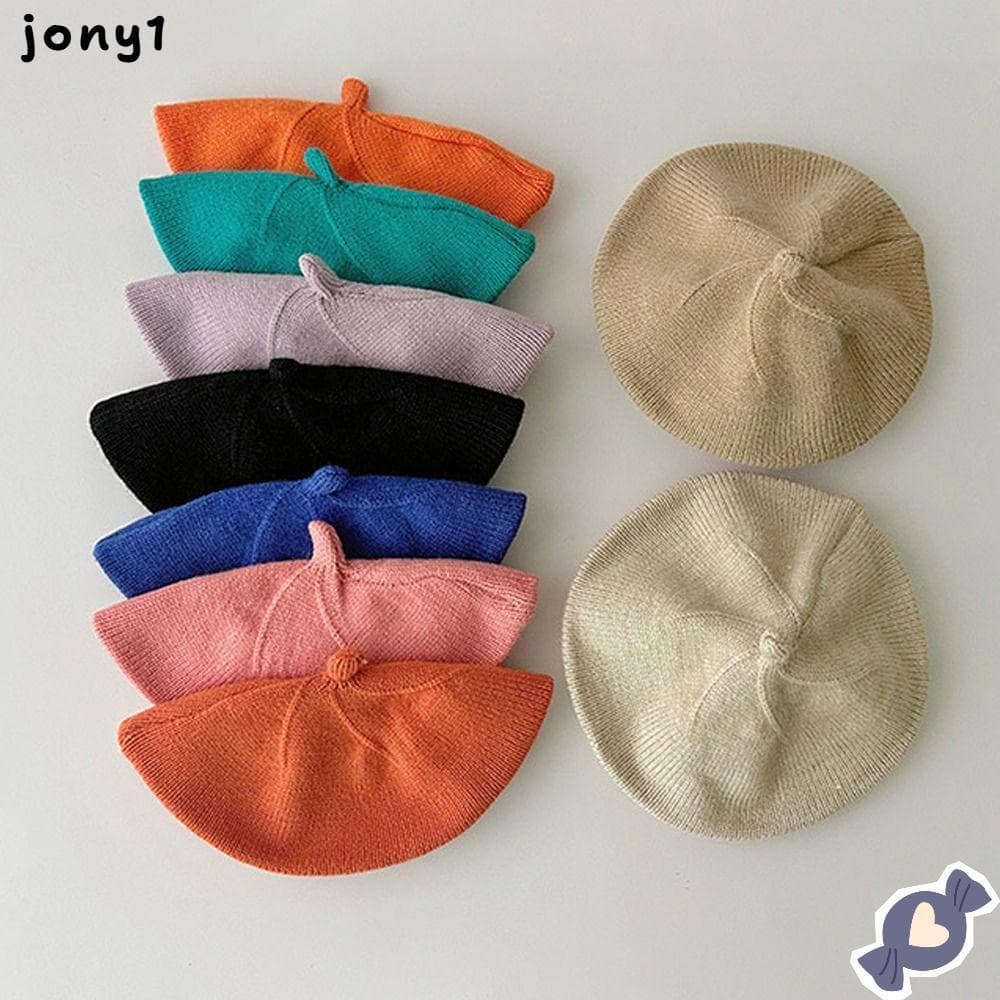 Boina Infantil, Boina de Tricô Macia para Crianças, Boina de Pintor Multicolorida, Bonita e Quente para Outono e Inverno